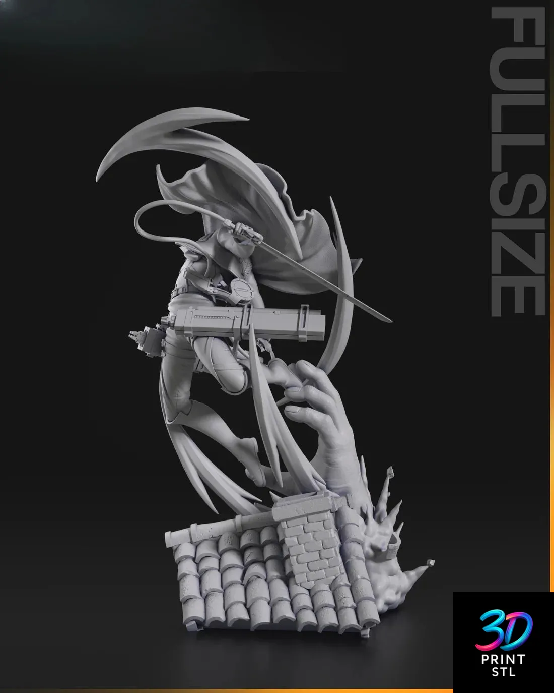Levi Ackerman Figure – Attack on Titan STL 3D Print Model - Image 3