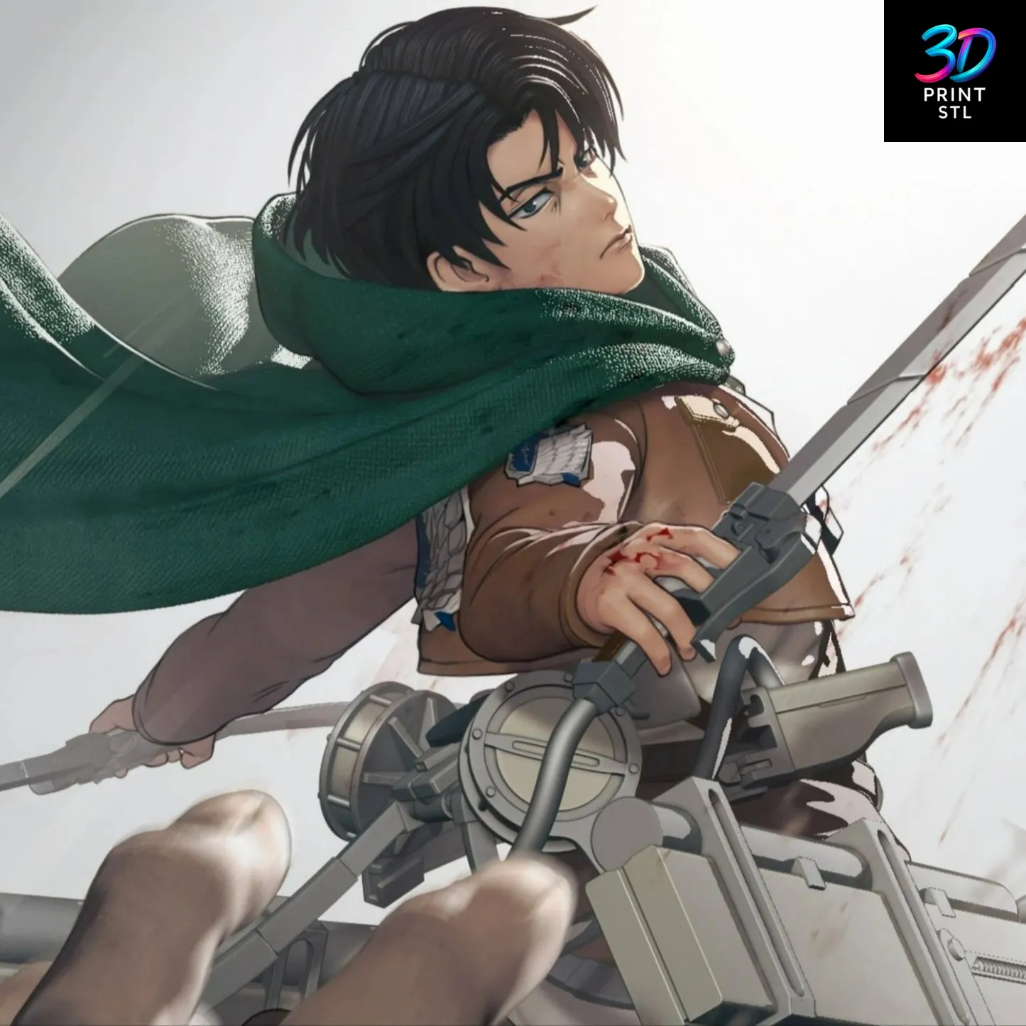 Levi Ackerman Figure – Attack on Titan STL 3D Print Model - Image 4