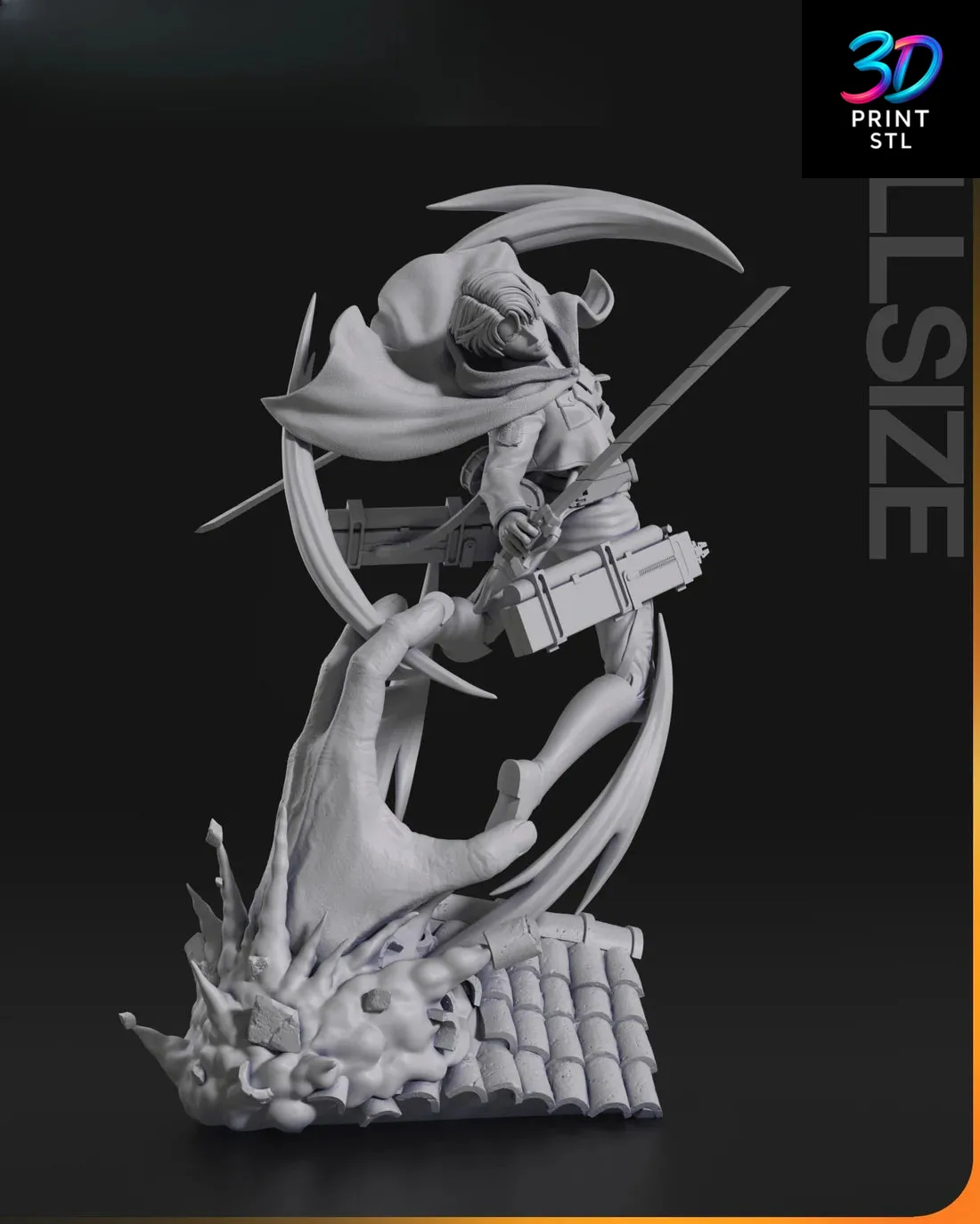 Levi Ackerman Figure – Attack on Titan STL 3D Print Model - Image 7