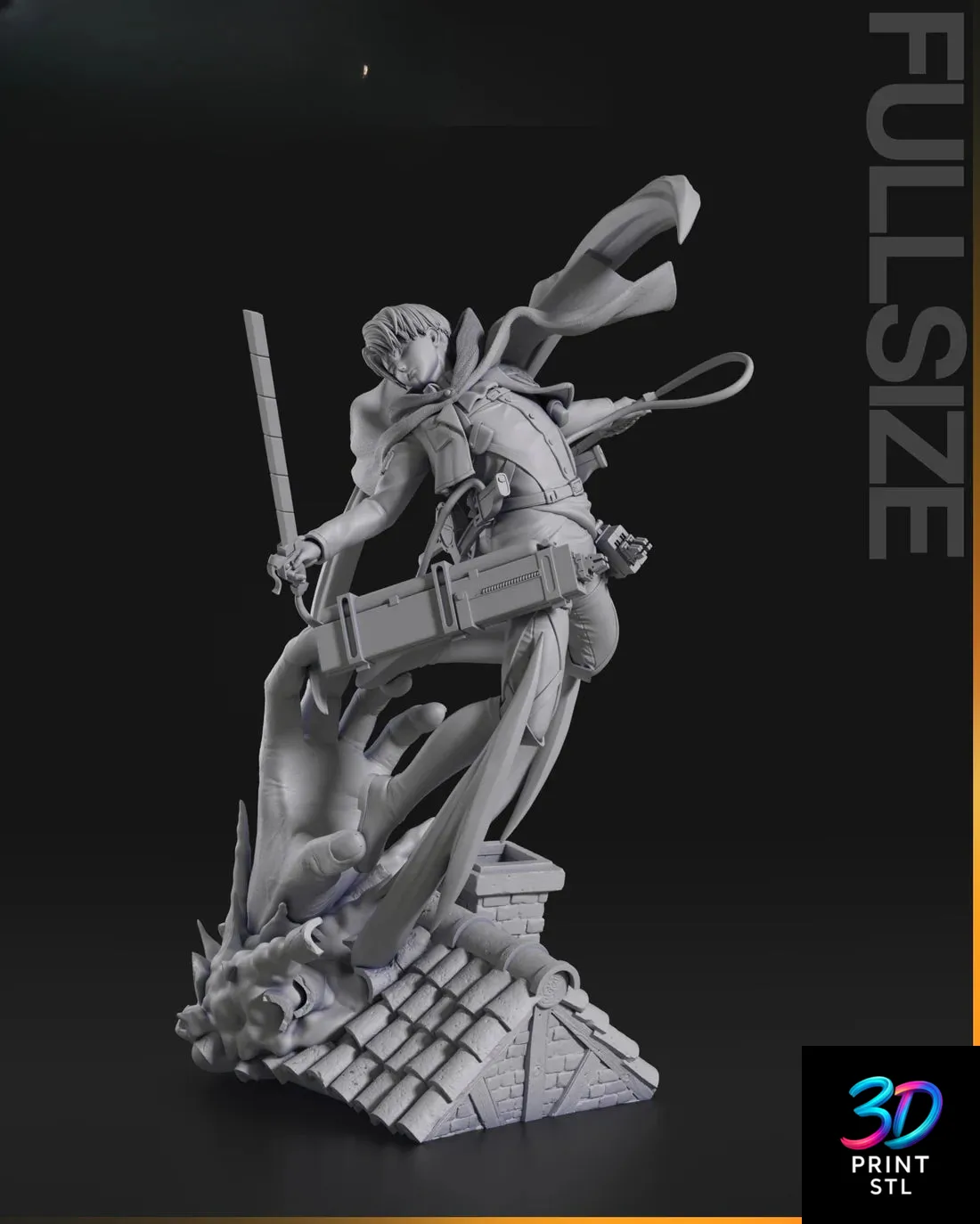 Levi Ackerman Figure – Attack on Titan STL 3D Print Model - Image 8