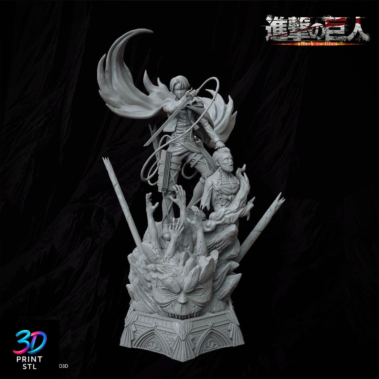 Levi Ackerman Action Pose | AoT 3D Print STL File