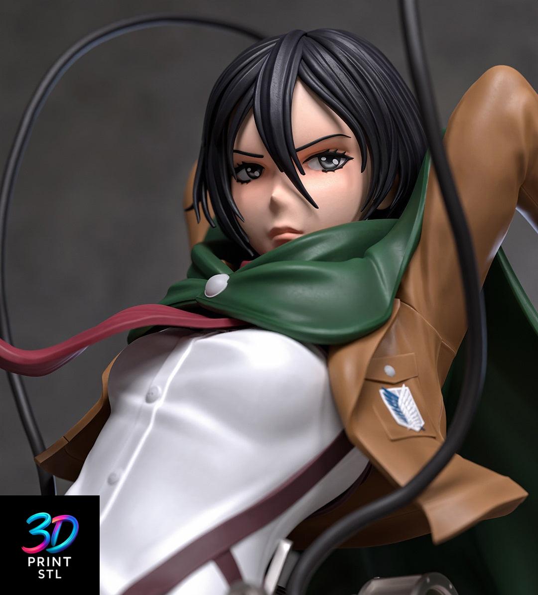 Attack on Titan Mikasa Battle Pose | STL File for 3D Printers