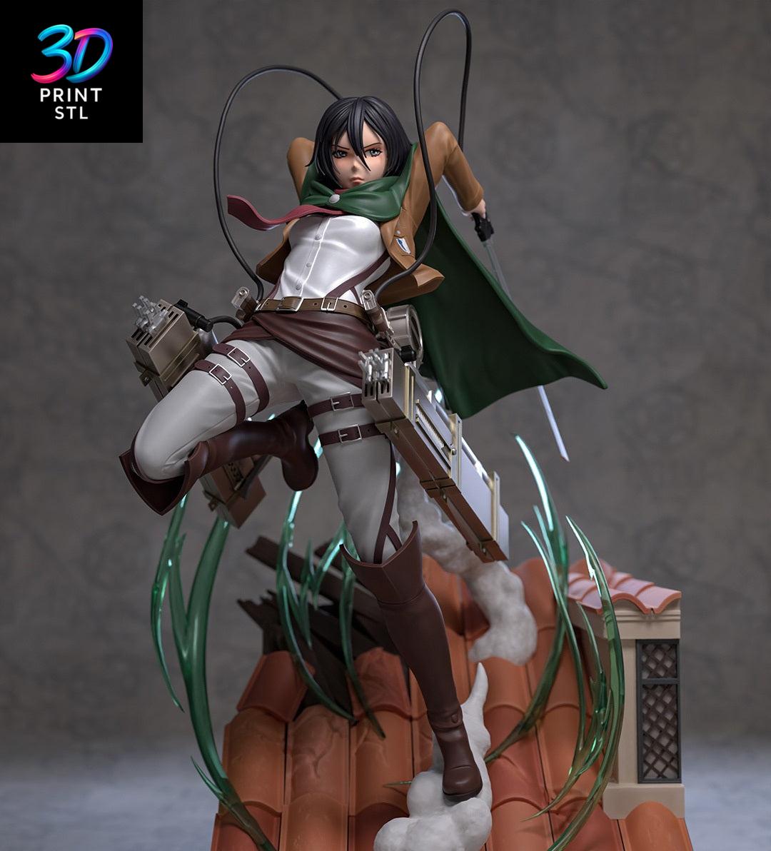 Attack on Titan Mikasa Battle Pose | STL File for 3D Printers - Image 2