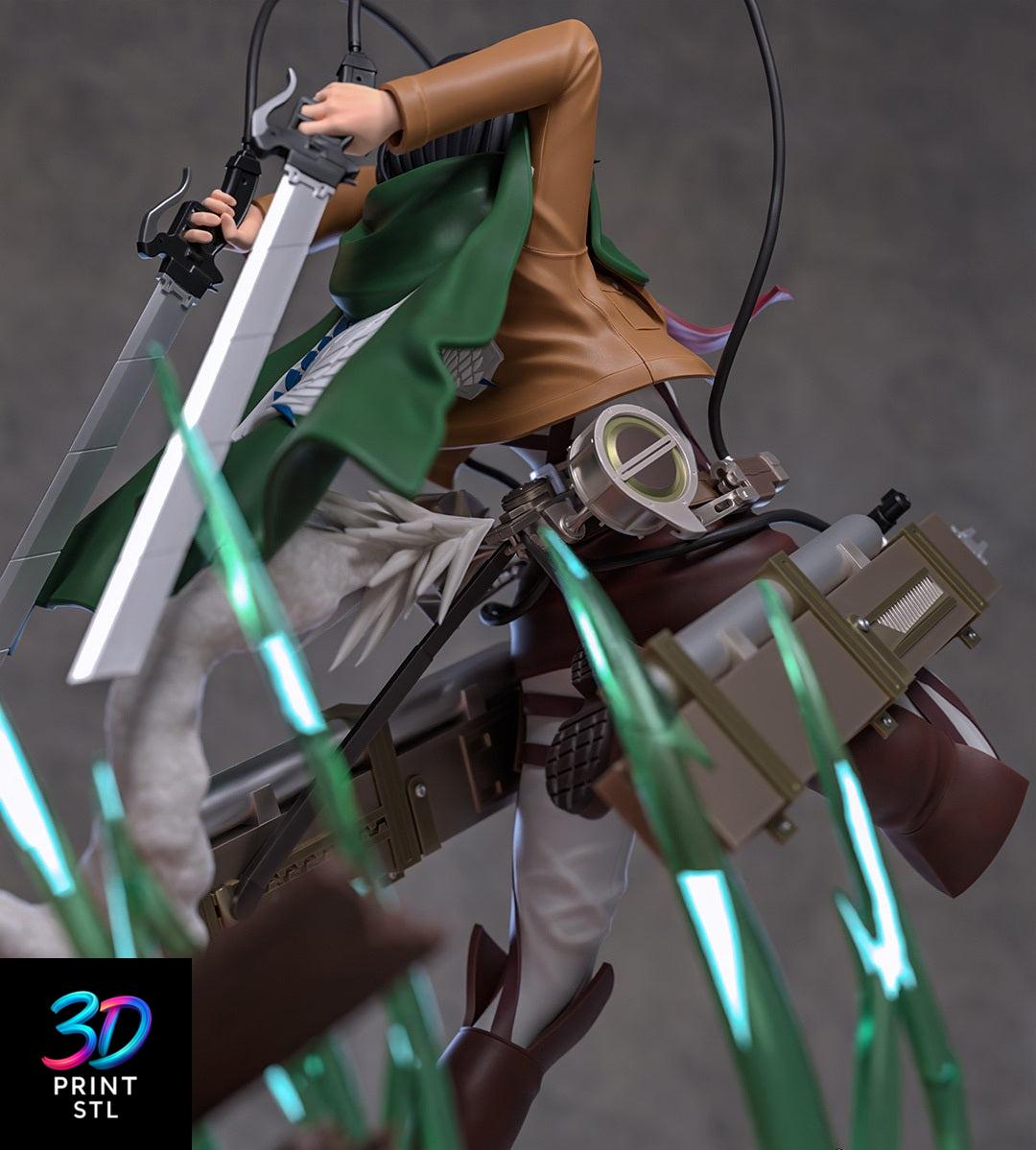 Attack on Titan Mikasa Battle Pose | STL File for 3D Printers - Image 3