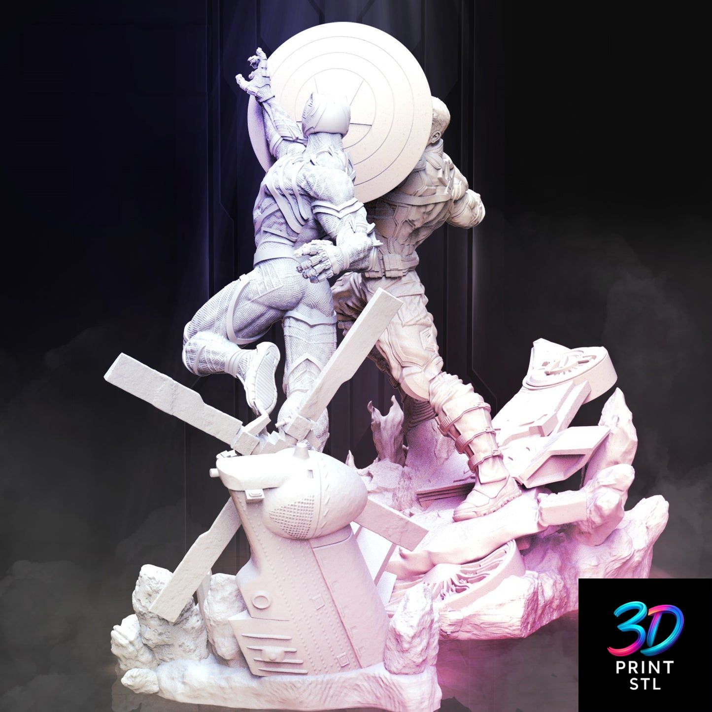 Black Panther vs Captain America Avengers | STL for 3D Printers - Image 4