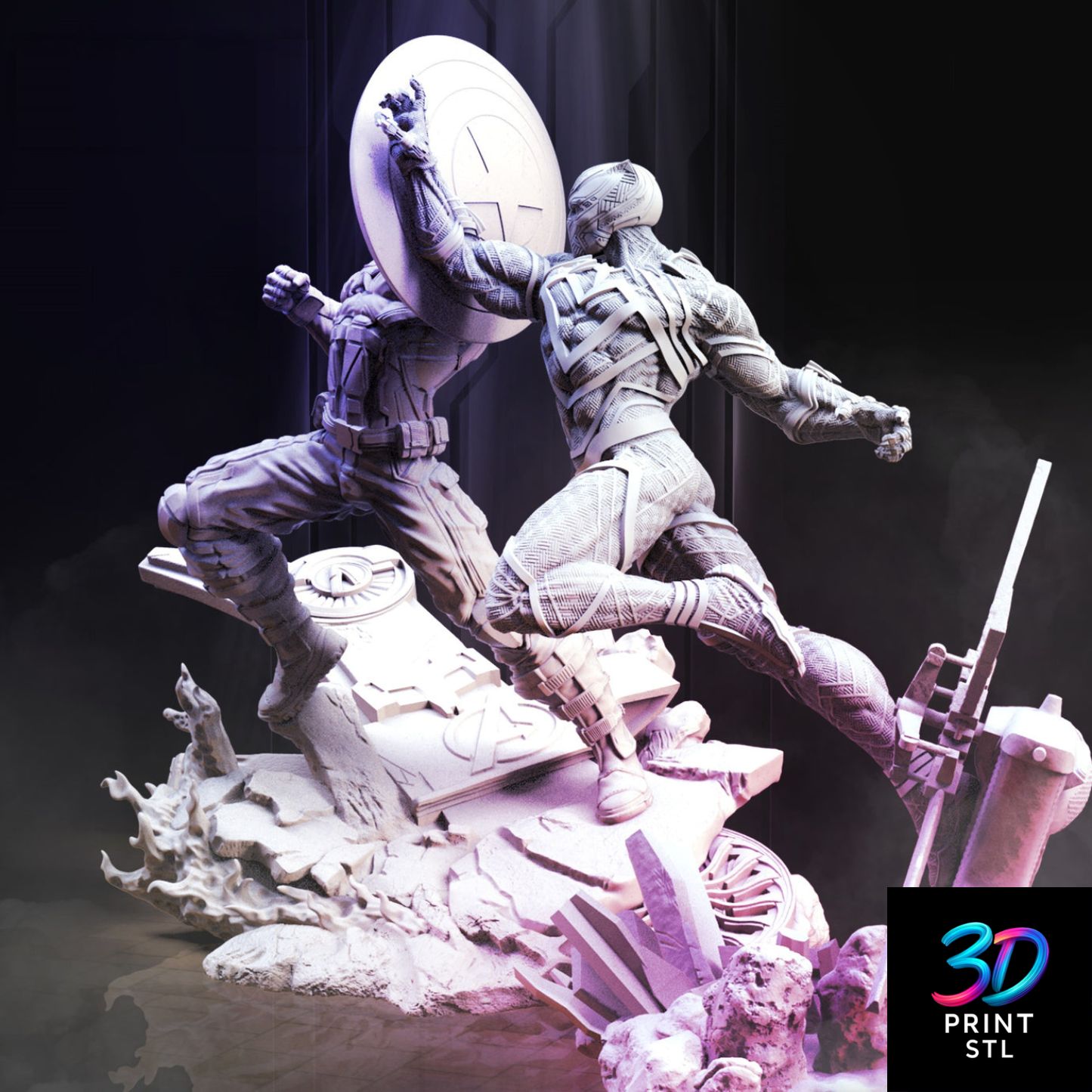 Black Panther vs Captain America Avengers | STL for 3D Printers - Image 5