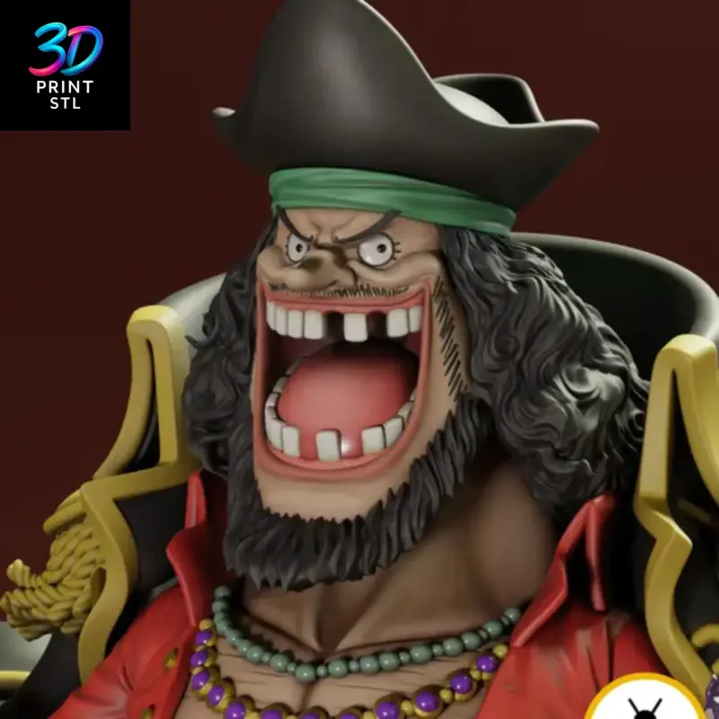 Blackbeard Figure One Piece | STL for 3D Printers - Image 5