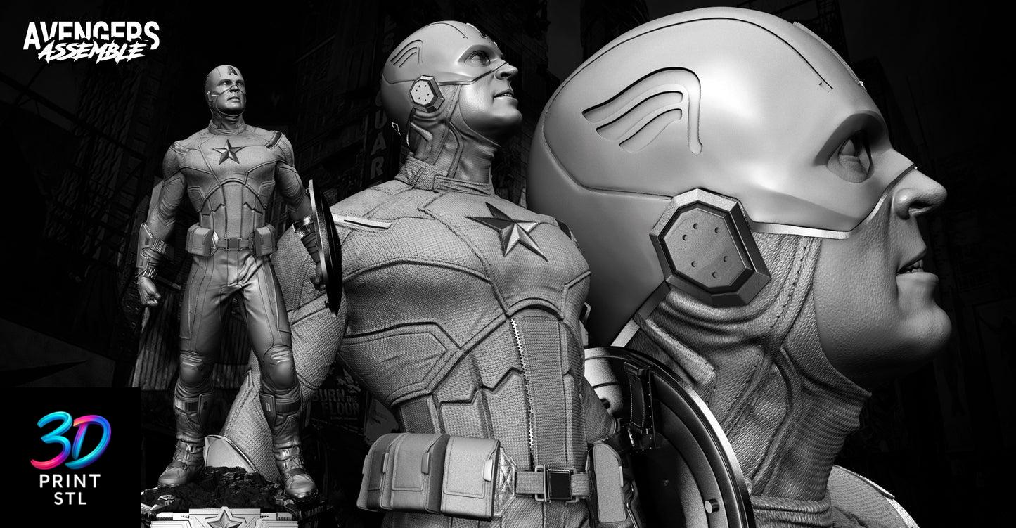Captain America Figure Marvel | 3D Print File | STL
