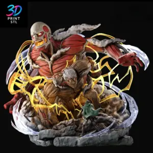 Colossal & Armored Titans Diorama Attack on Titan | STL for 3D Printers