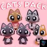 Cute Cats Pack | 3D Print File | STL