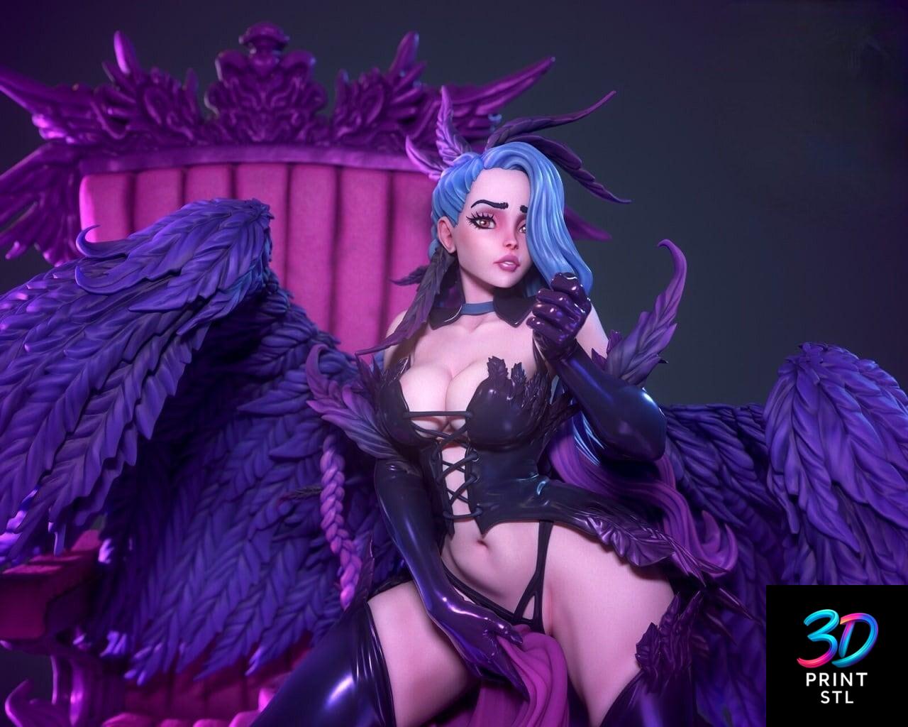 Dark Angel Female Figure Game Character | STL for 3D Printers