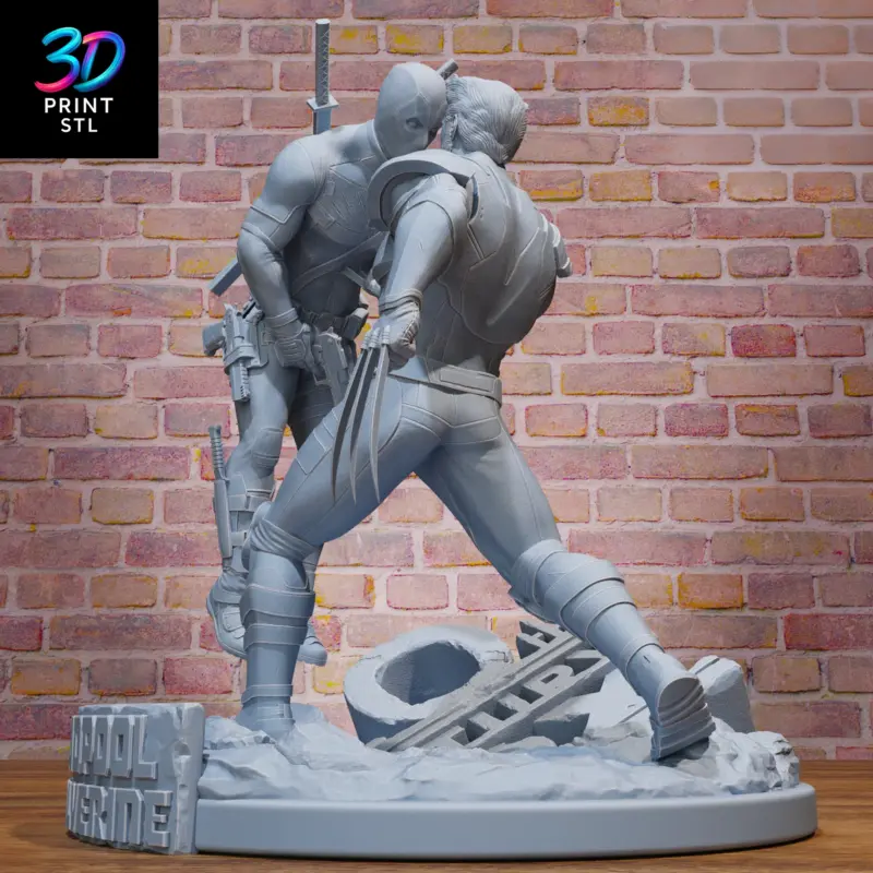Deadpool vs Wolverine Diorama Marvel | STL for 3D Printers - Image 4