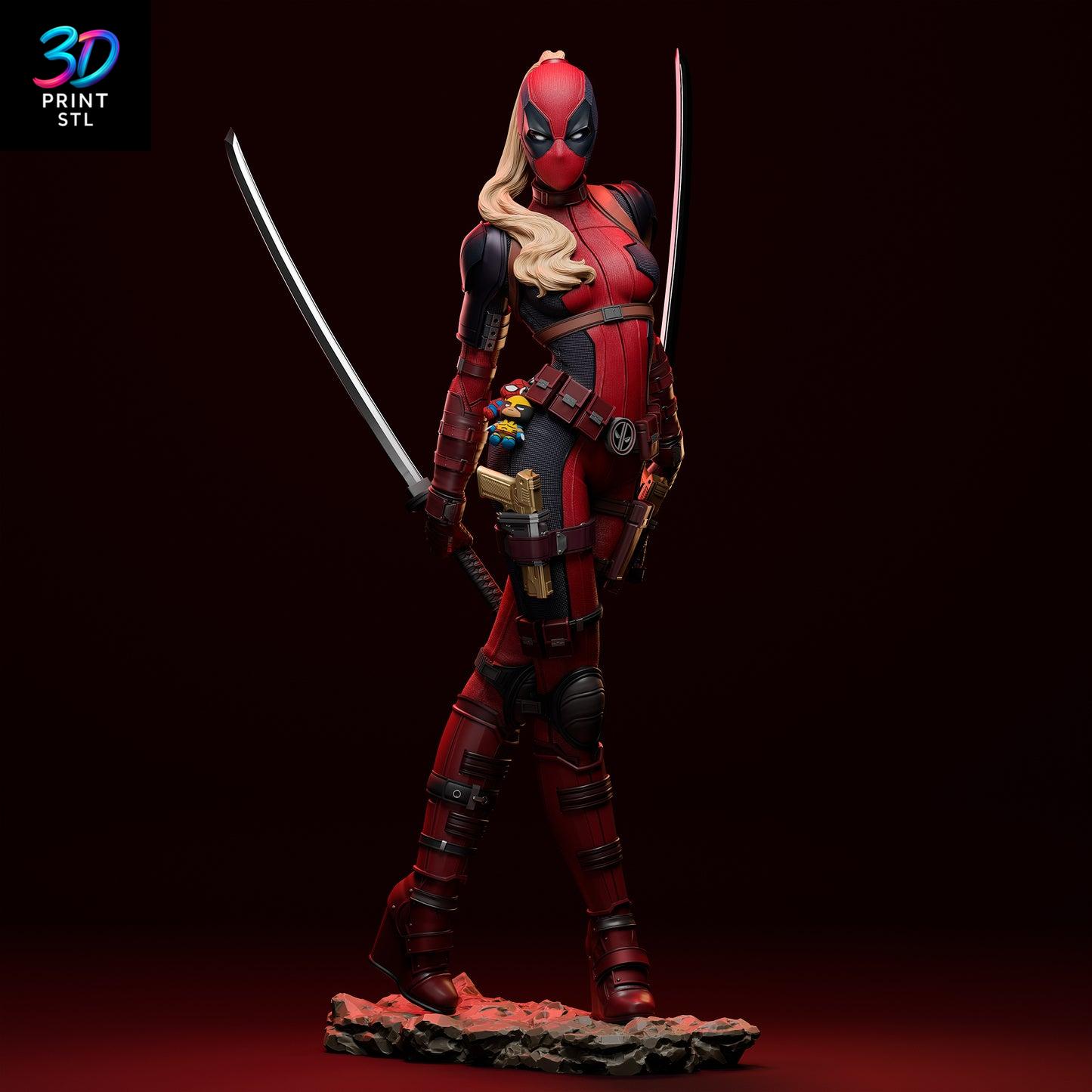 Female Deadpool Marvel | 3D Print File | STL
