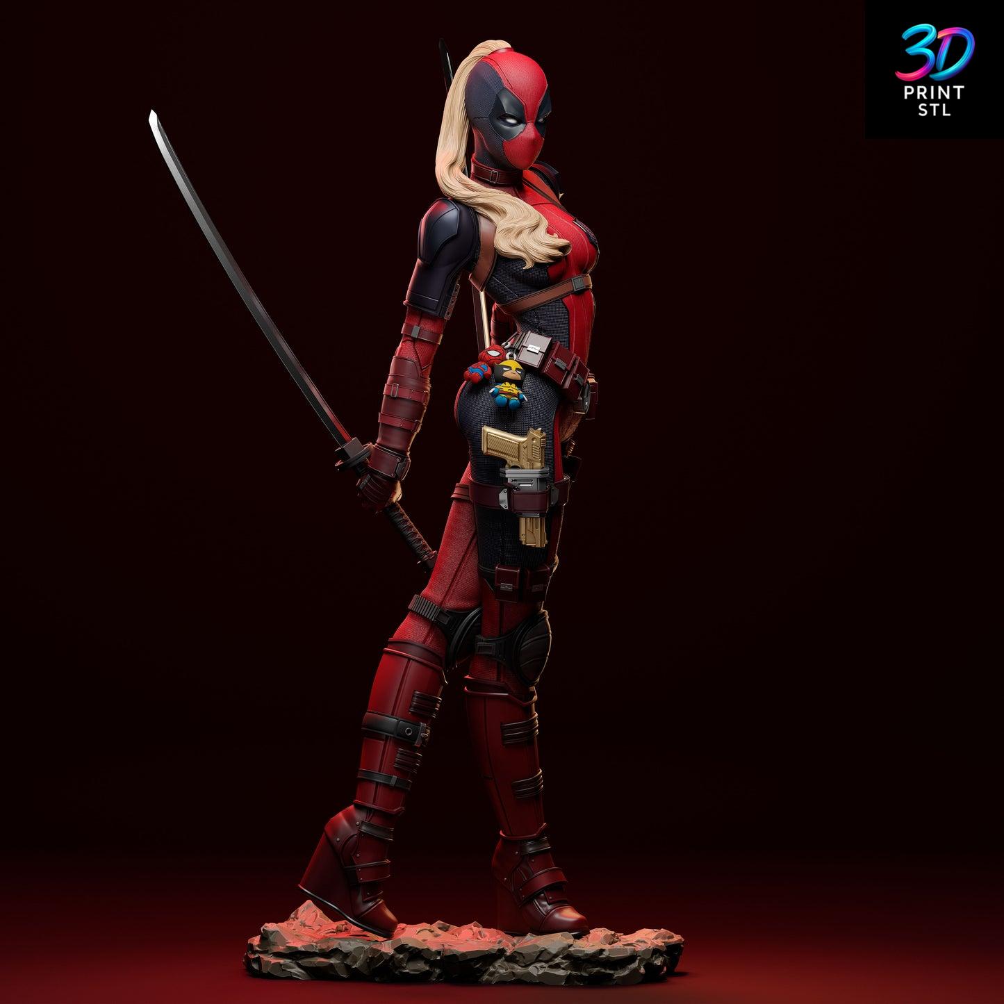 Female Deadpool Marvel | 3D Print File | STL - Image 2