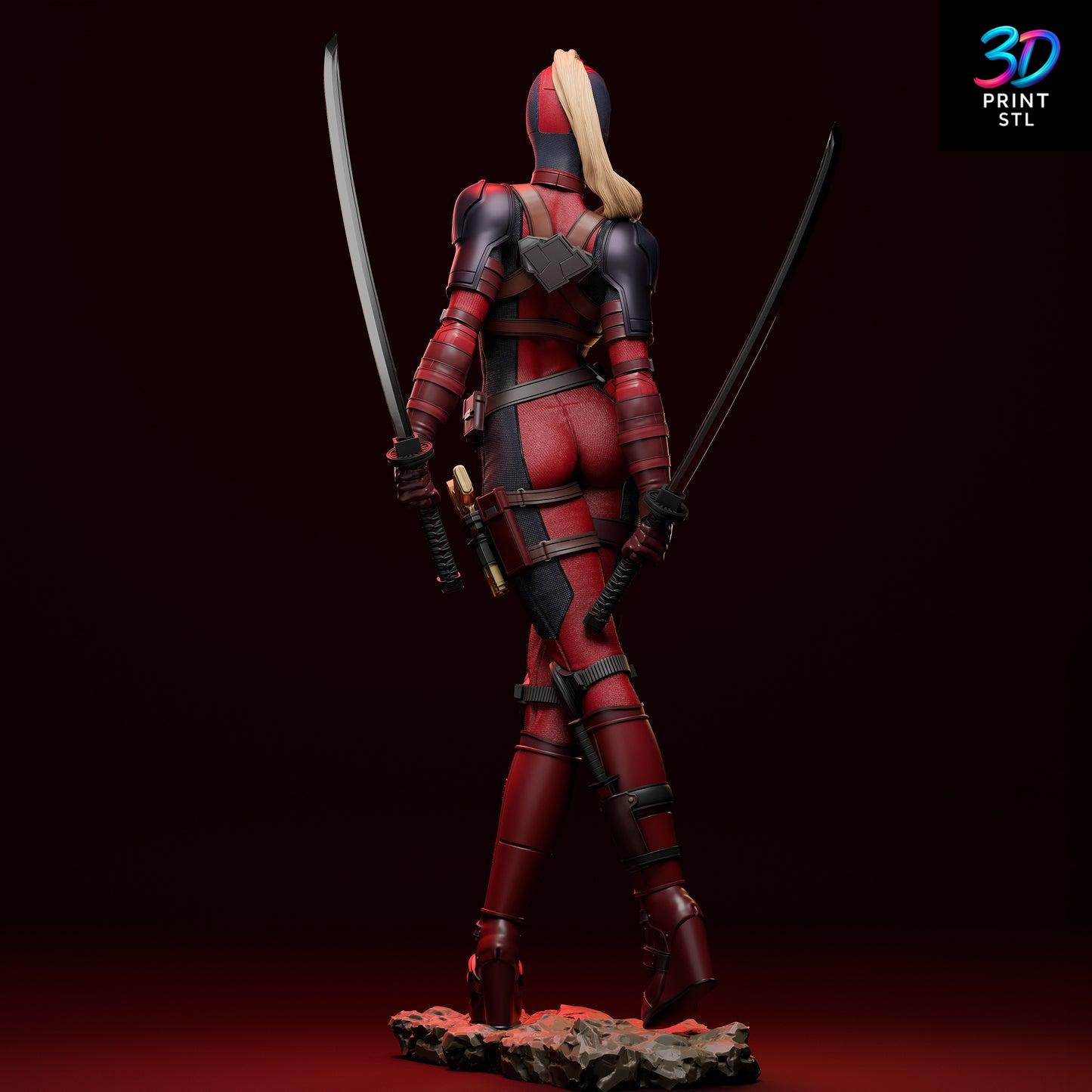 Female Deadpool Marvel | 3D Print File | STL - Image 3