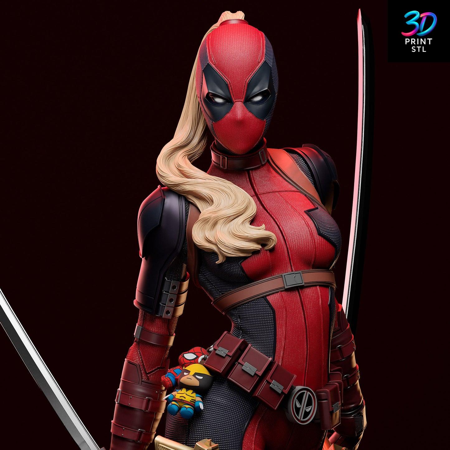 Female Deadpool Marvel | 3D Print File | STL - Image 4