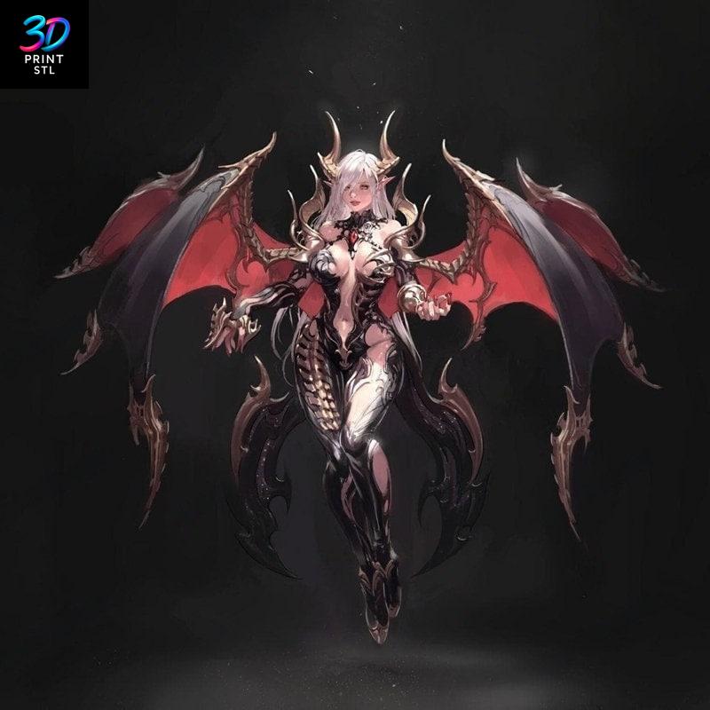 Demon Angel Girl Figure Anime | 3D Print File | STL - Image 2