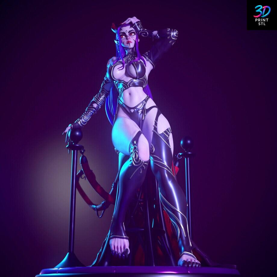 Demon Girl with Horns Game | 3D Print File | STL