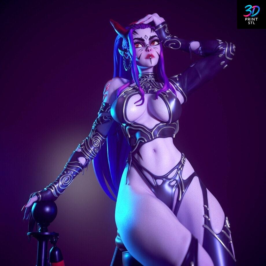 Demon Girl with Horns Game | 3D Print File | STL - Image 3