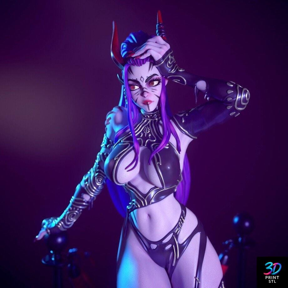 Demon Girl with Horns Game | 3D Print File | STL - Image 4