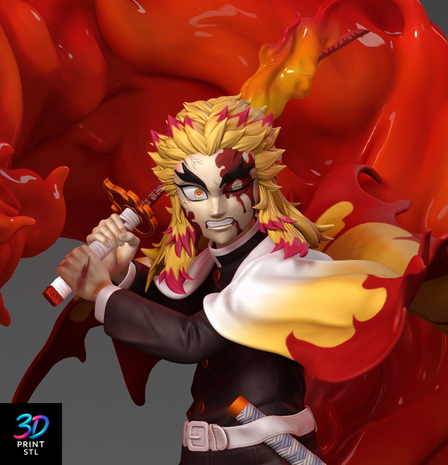 Rengoku Flame Hashira Figure – Demon Slayer 3D Print STL