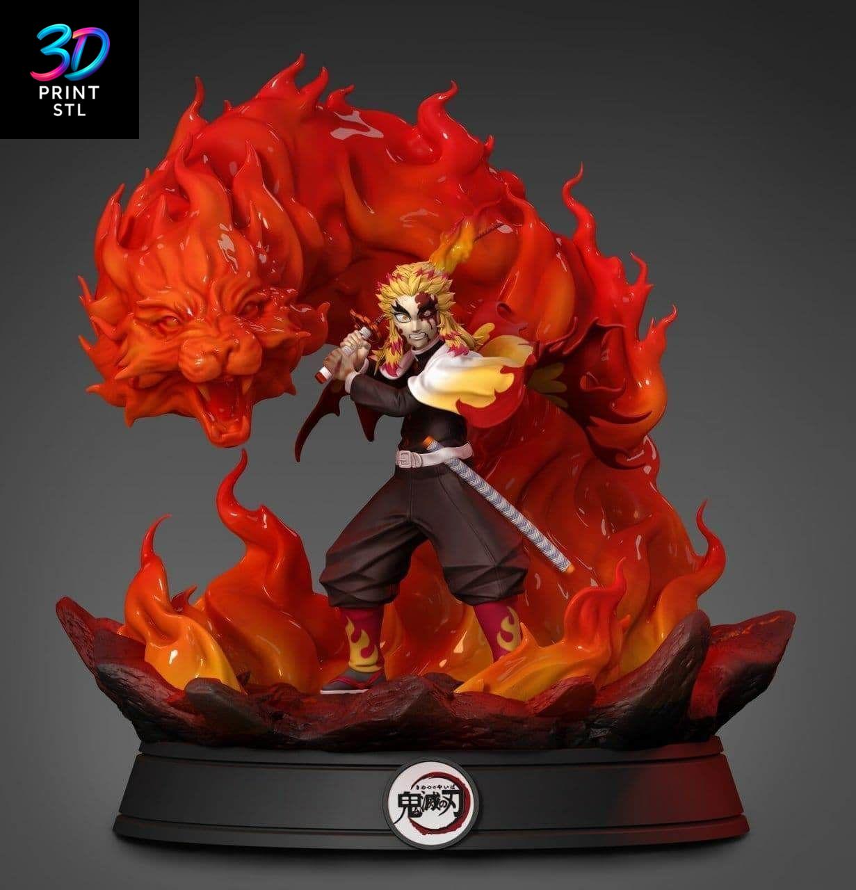 Rengoku Flame Hashira Figure – Demon Slayer 3D Print STL - Image 2