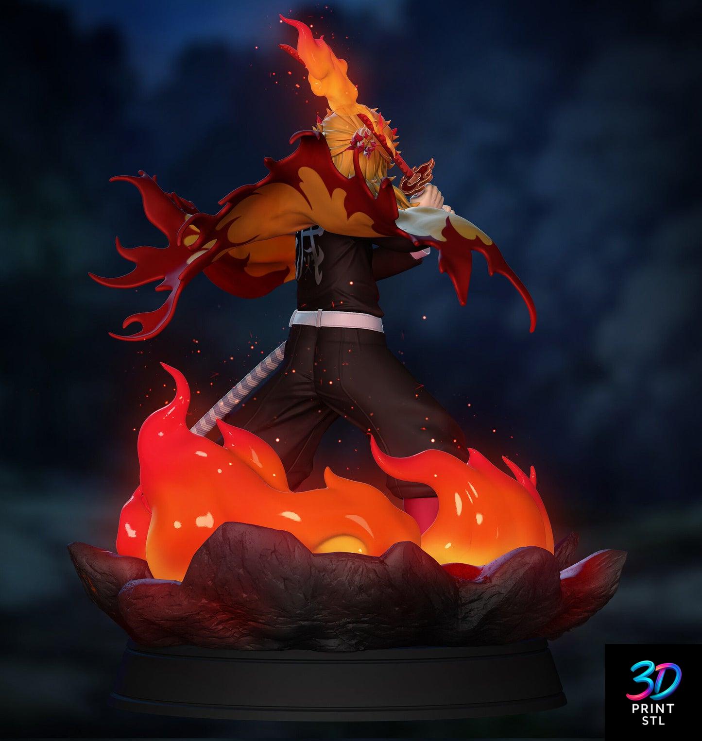 Rengoku Flame Hashira Figure – Demon Slayer 3D Print STL - Image 4