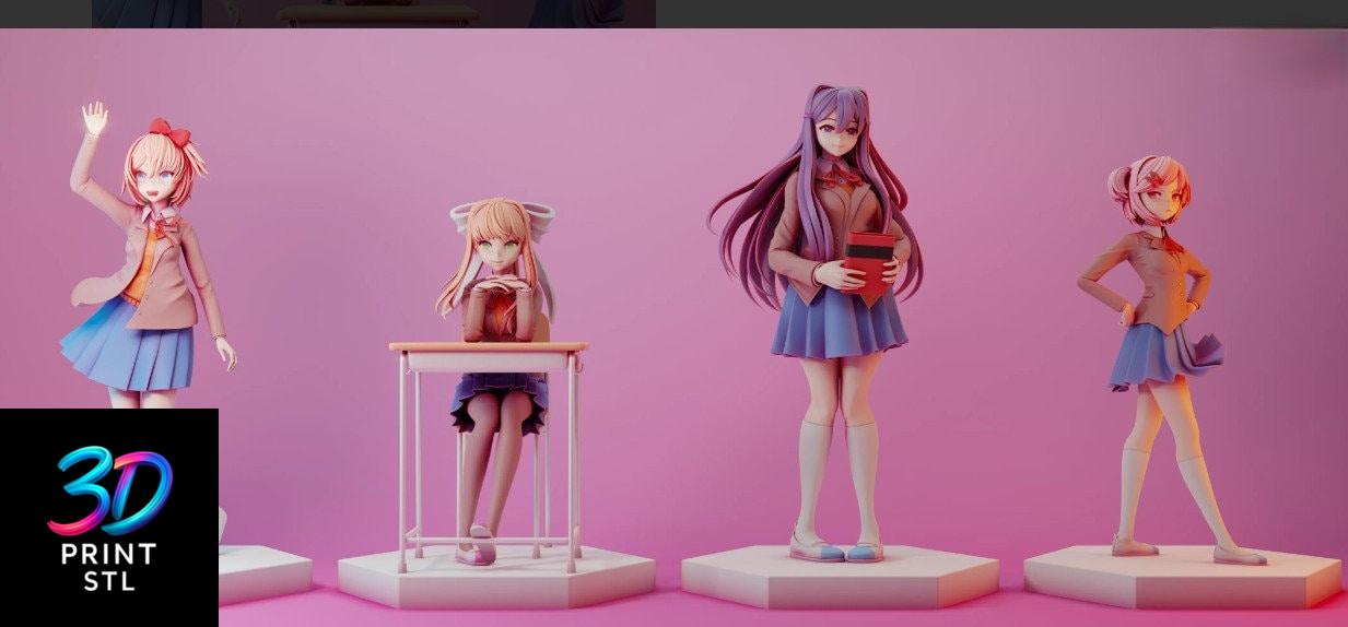 Doki Doki Literature Club Girl Figure Doki Doki Literature Club | 3D Print File | STL - Image 2