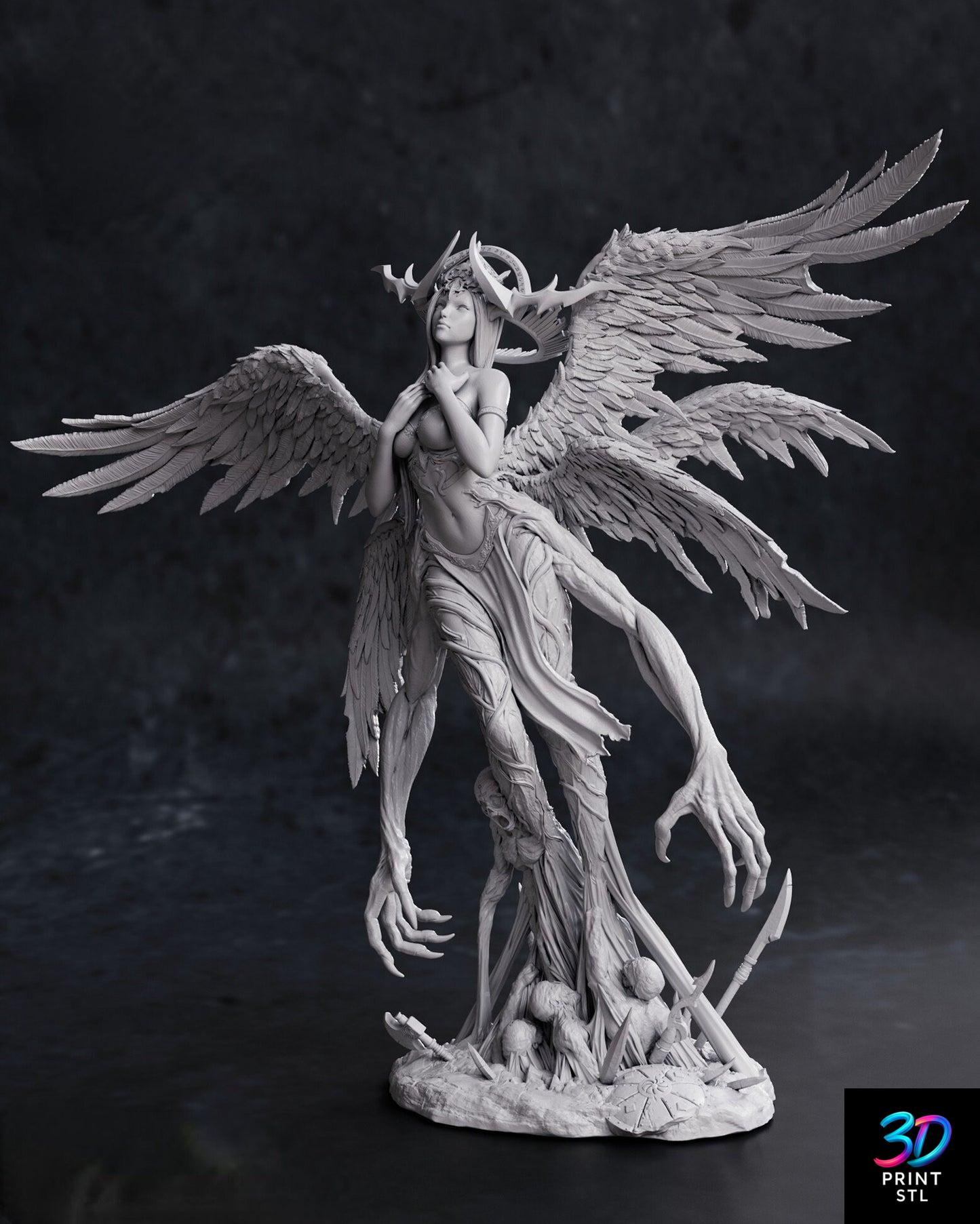 Fallen Angel Figure Female Characters | STL for 3D Printers