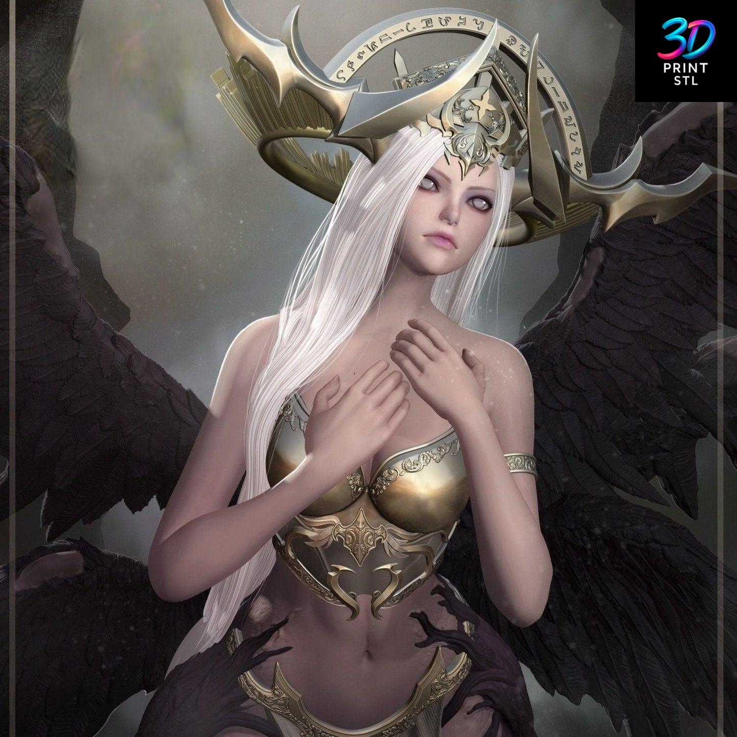Fallen Angel Figure Female Characters | STL for 3D Printers - Image 2
