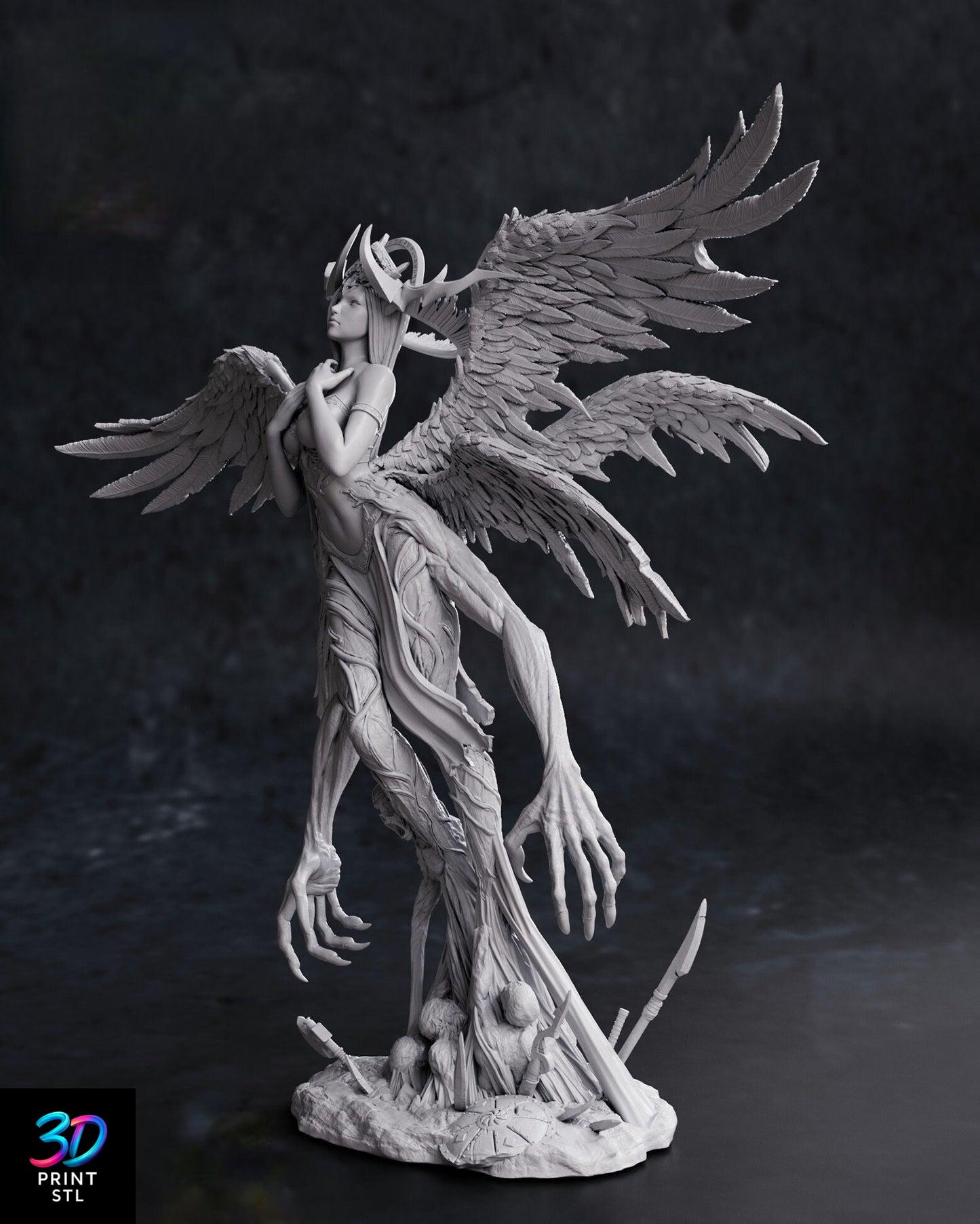 Fallen Angel Figure Female Characters | STL for 3D Printers - Image 3
