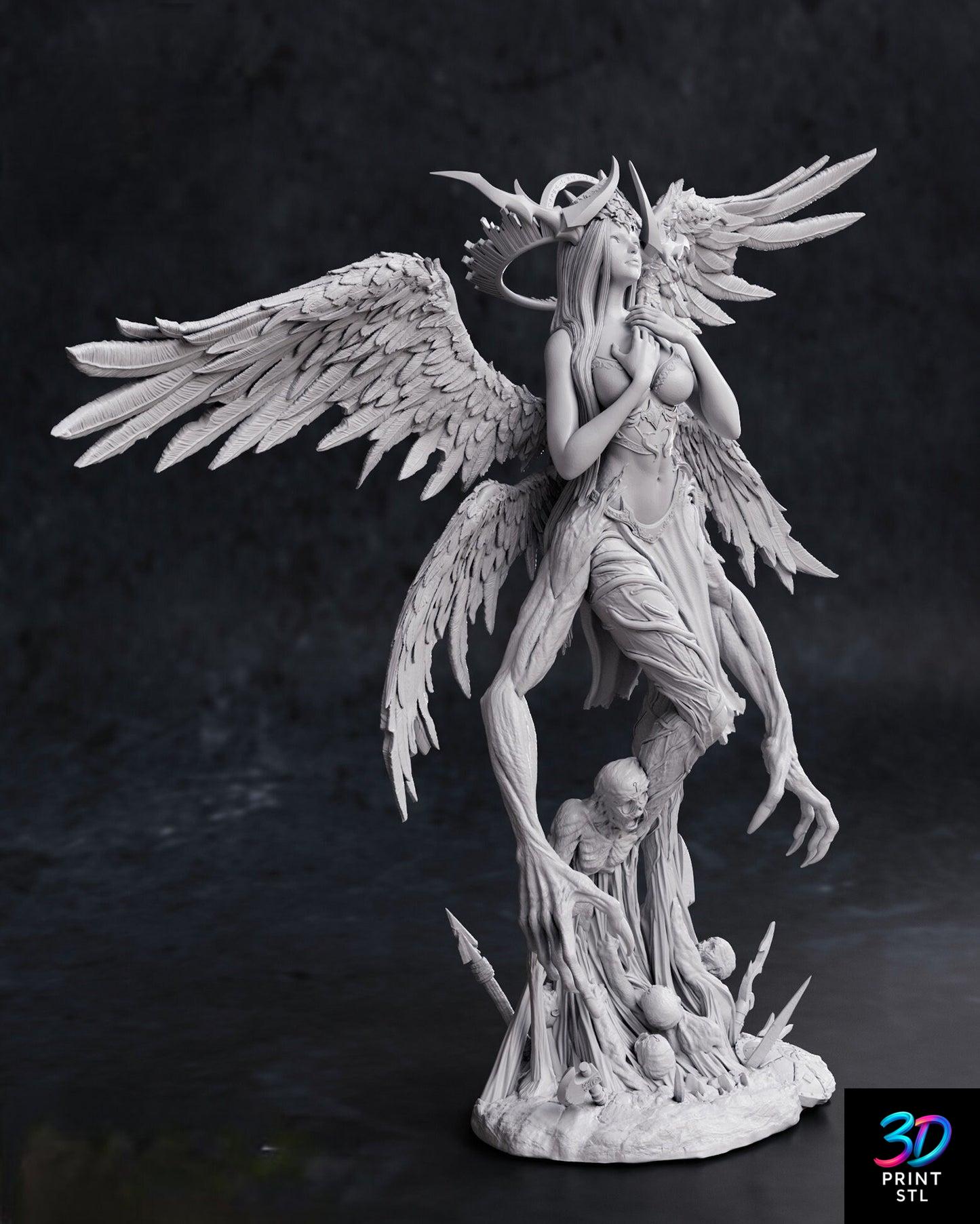 Fallen Angel Figure Female Characters | STL for 3D Printers - Image 4