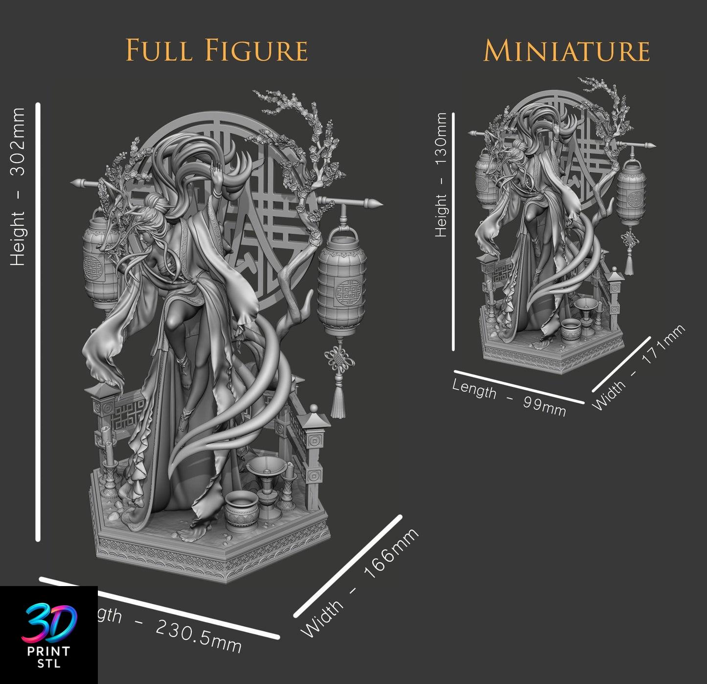 Winter Plum Fantasy Girl – STL Anime 3D Print Model - Image 4