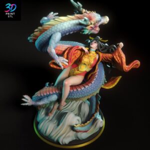 Fantasy Girl With Dragon Fantasy | 3D Print File | STL
