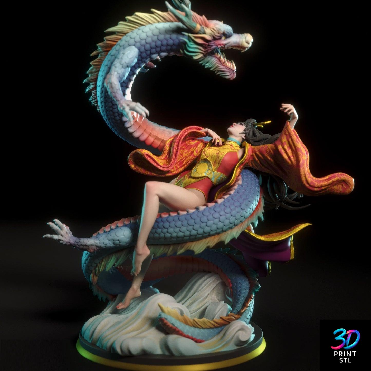 Fantasy Girl With Dragon Fantasy | 3D Print File | STL - Image 2