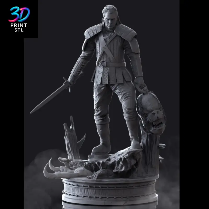 Geralt of Rivia Figure The Witcher | STL File for 3D Printing - Image 2