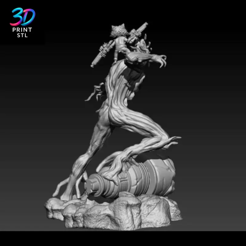 Groot & Rocket Diorama Guardians of the Galaxy | 3D Print Model | STL - Image 4