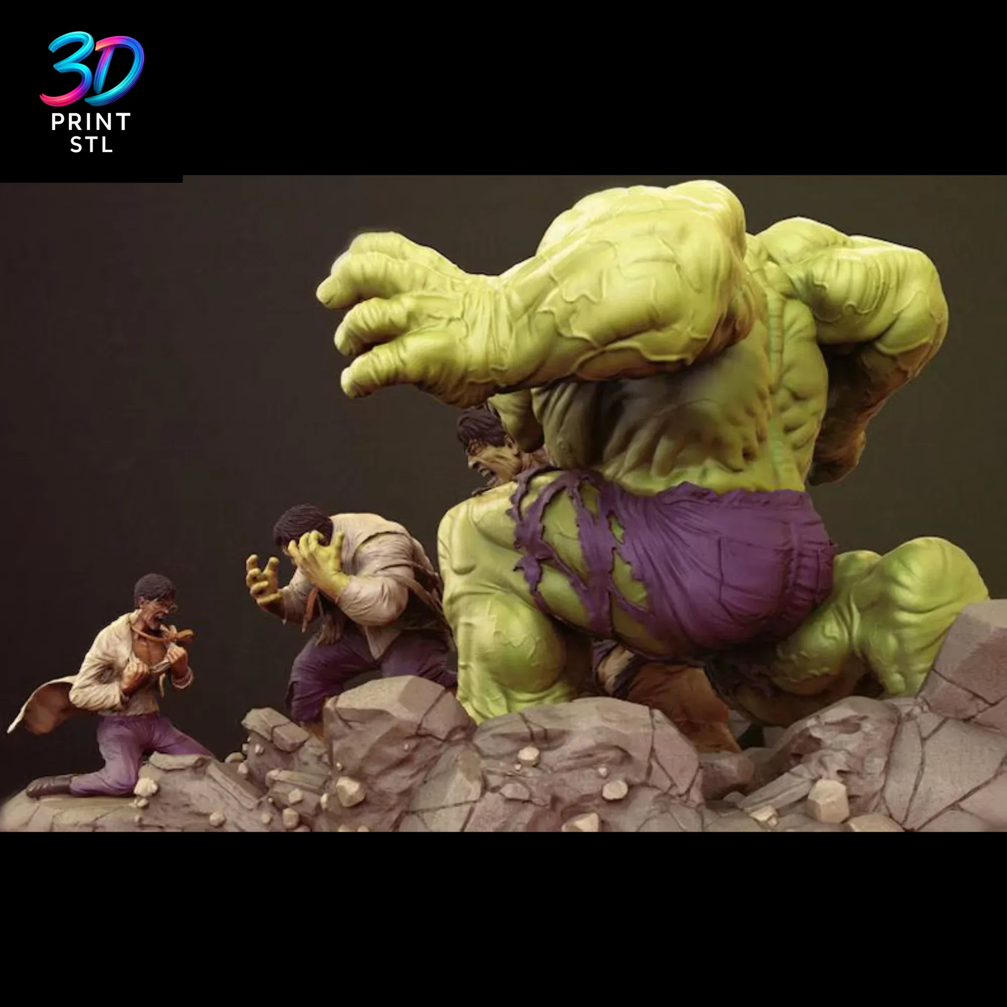 Hulk Bruce Banner Transformation Diorama Marvel | STL for 3D Printers - Image 3