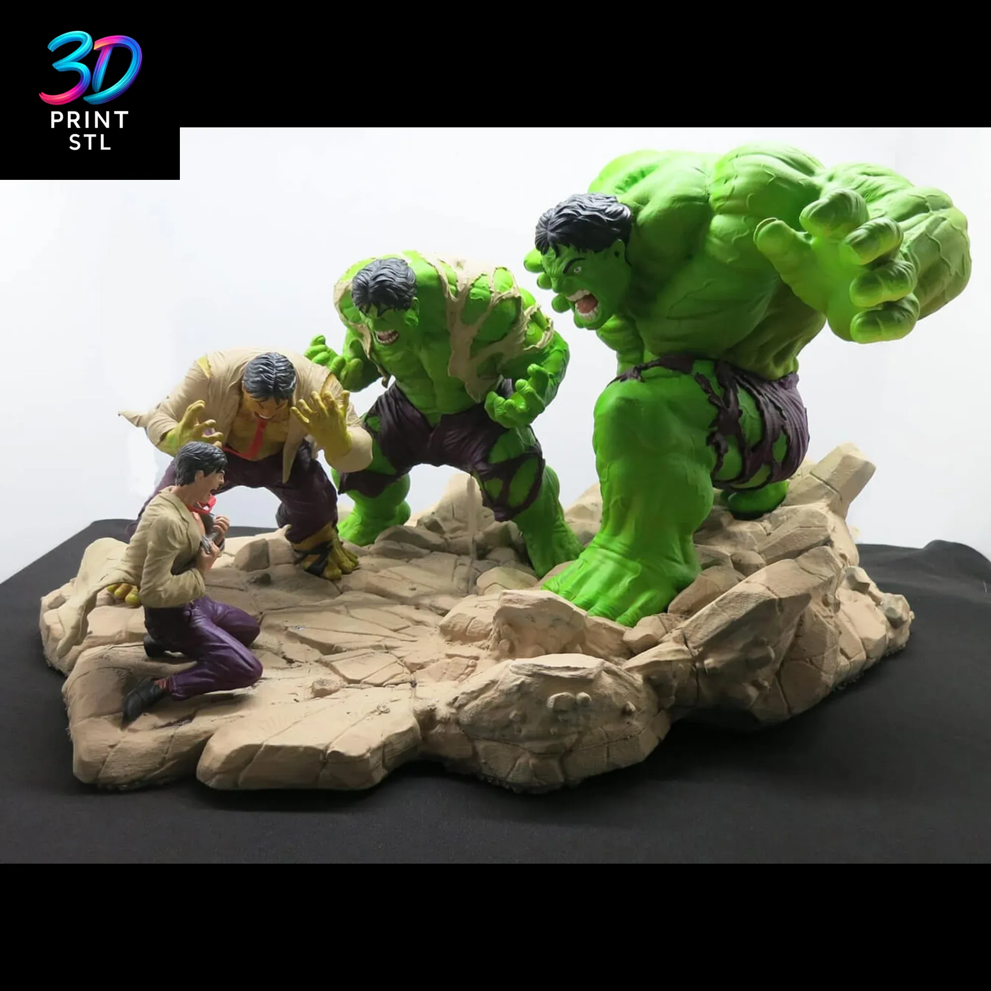 Hulk Bruce Banner Transformation Diorama Marvel | STL for 3D Printers - Image 5