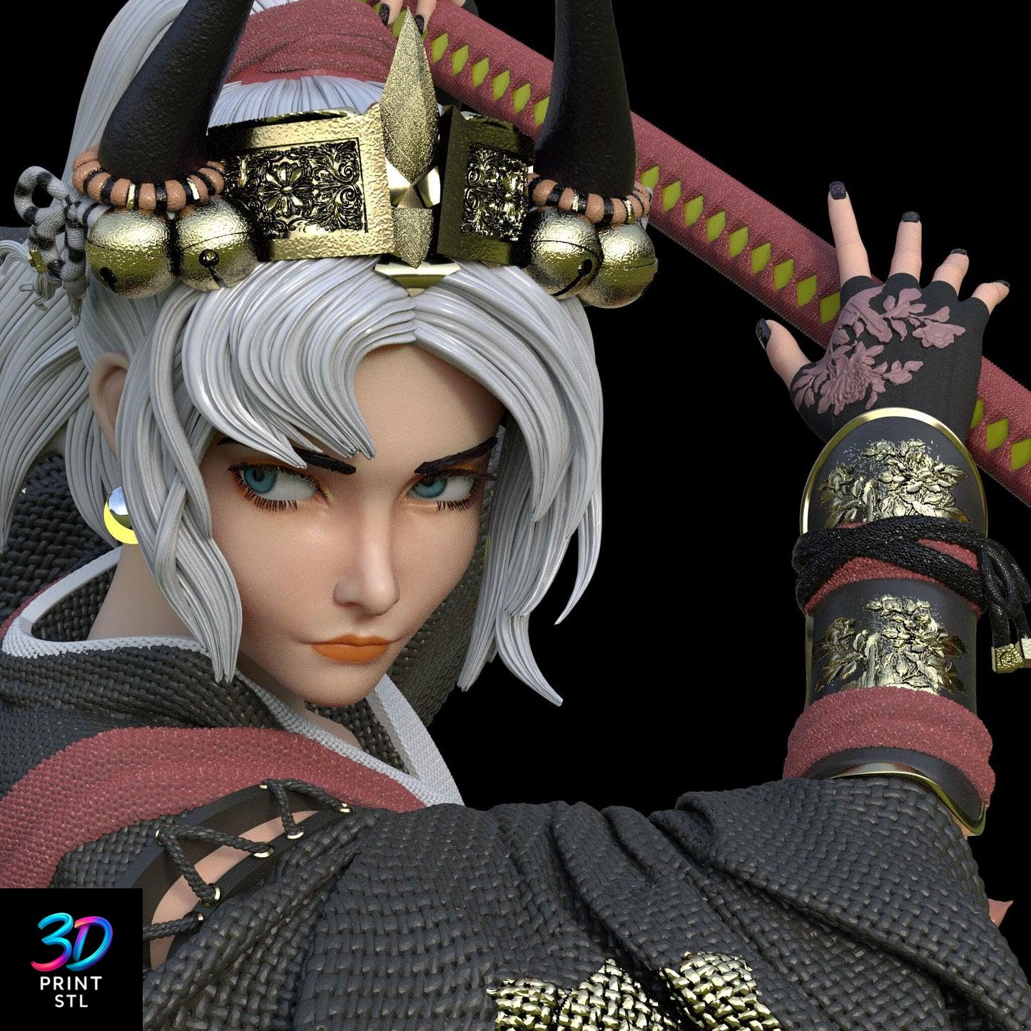 Japanese Warrior Anime | 3D Print Model | STL - Image 3