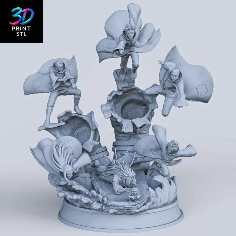 Jiraiya vs Pain Diorama Naruto Shippuden | STL File for 3D Printing - Image 6