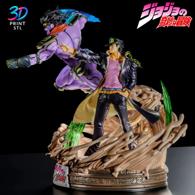 Jotaro Kujo & Star Platinum Diorama Jojo's | 3D Print Model | STL - Image 2