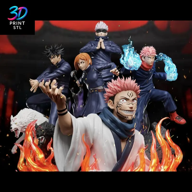 Yuji Sukuna Gojo Megumi Nobara Diorama Jujutsu Kaisen | 3D Print File | STL - Image 2