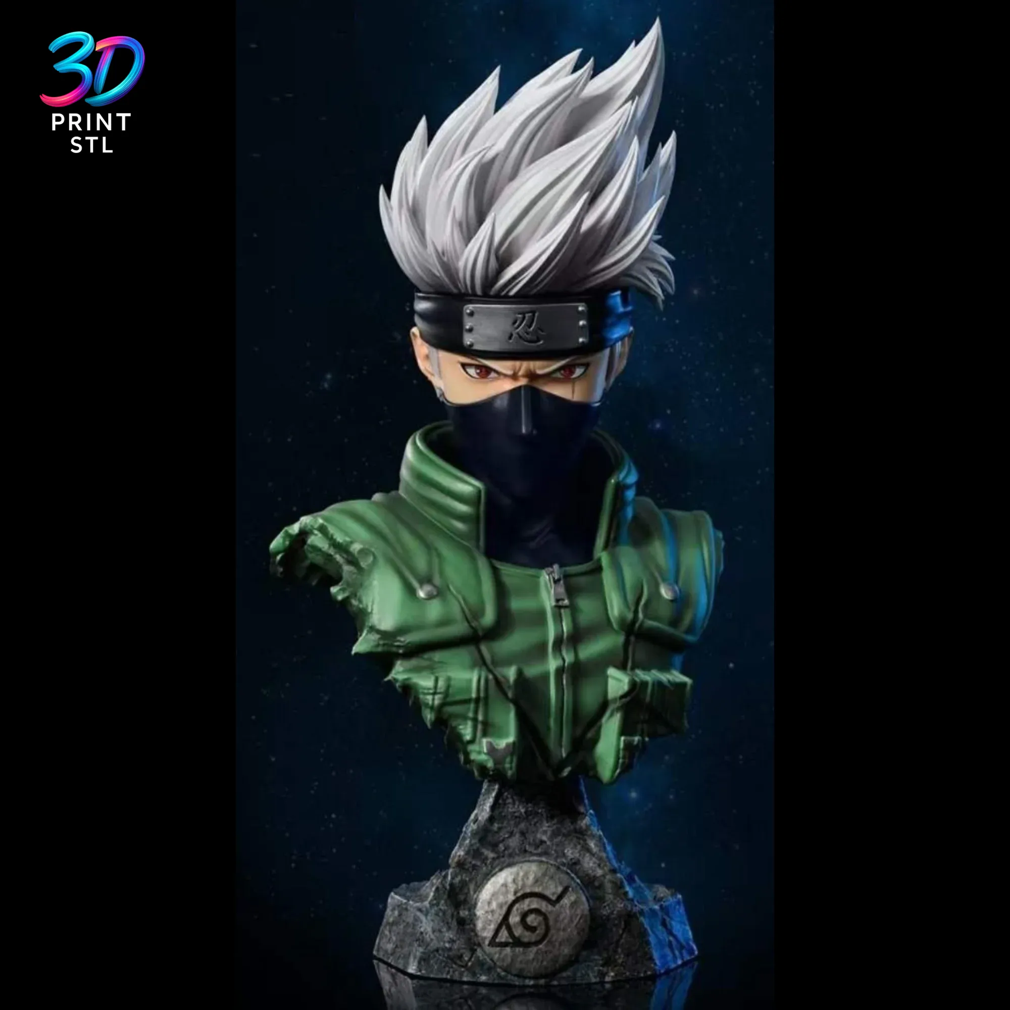 Kakashi Hatake Bust Naruto Shippuden | 3D Print Model | STL