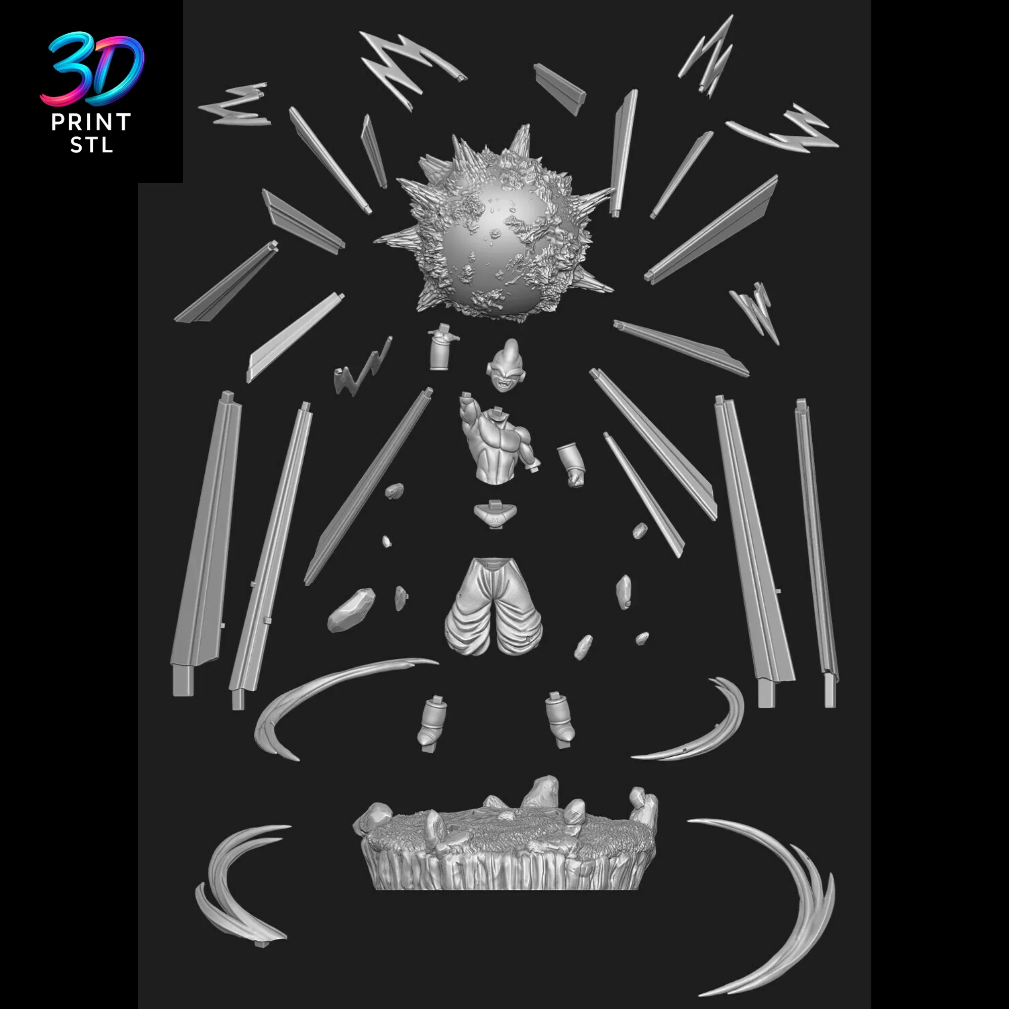 Kid Buu Figure Dragon Ball Z | STL File for 3D Printing - Image 5