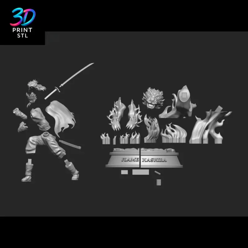Kyojuro Rengoku Figure Demon Slayer | STL File for 3D Printing - Image 5