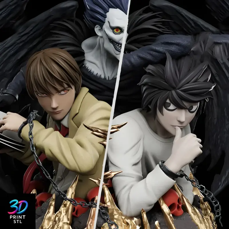 L vs Kira Death Note | STL for 3D Printers - Image 3