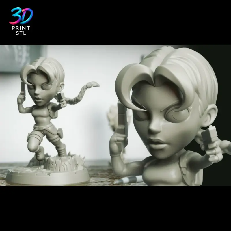 Lara Croft Chibi Tomb Raider | 3D Print Model | STL - Image 3