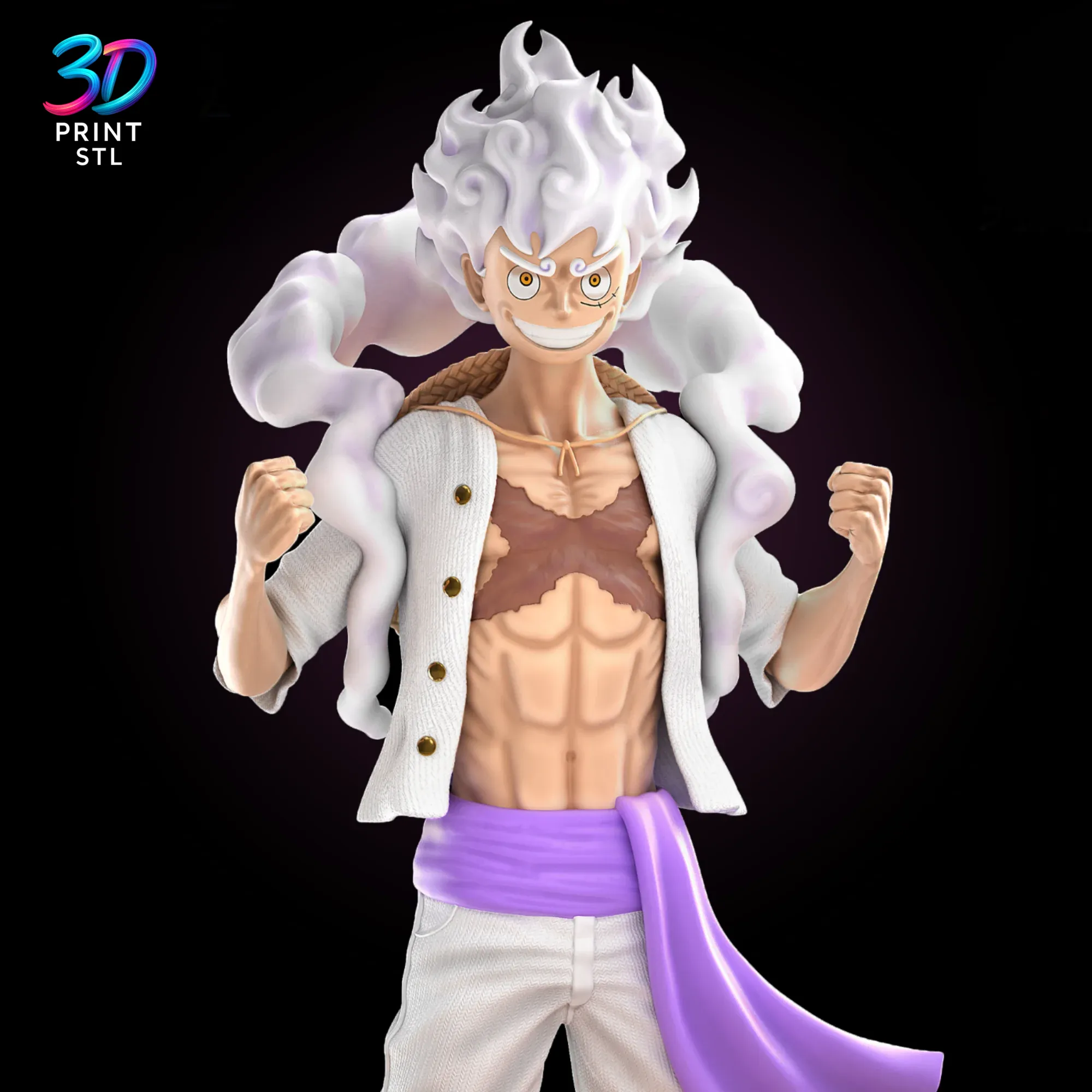 Luffy Gear 5 Figure One Piece | STL File for 3D Printing - Image 4