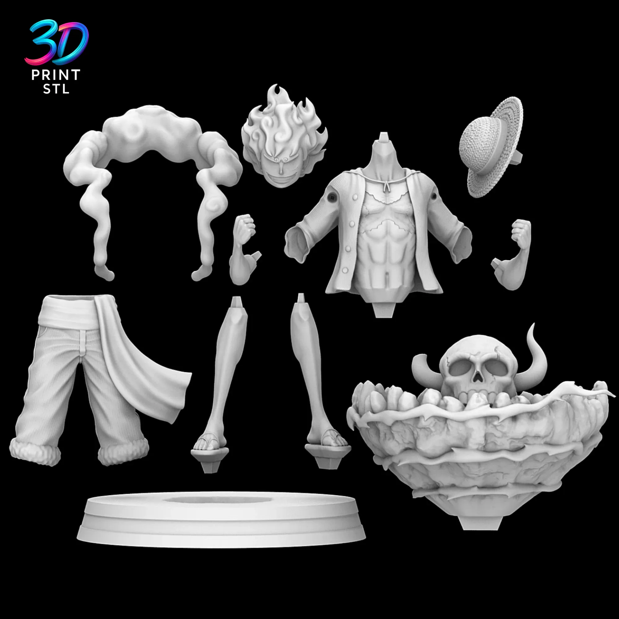 Luffy Gear 5 Figure One Piece | STL File for 3D Printing - Image 5